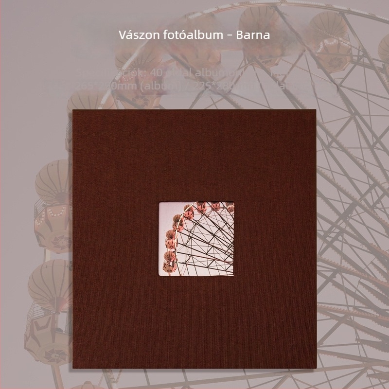 Kollázs költészet vászon borítású önszívó fotóalbum – DIY illusztrált fotótároló, kétoldalas, 40 oldal, pároknak