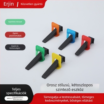 Orosz stílusú járólap szintező eszköz, kettős oszlopos szintező, pontos hézagpozíciós klip 0,5–2,0 mm