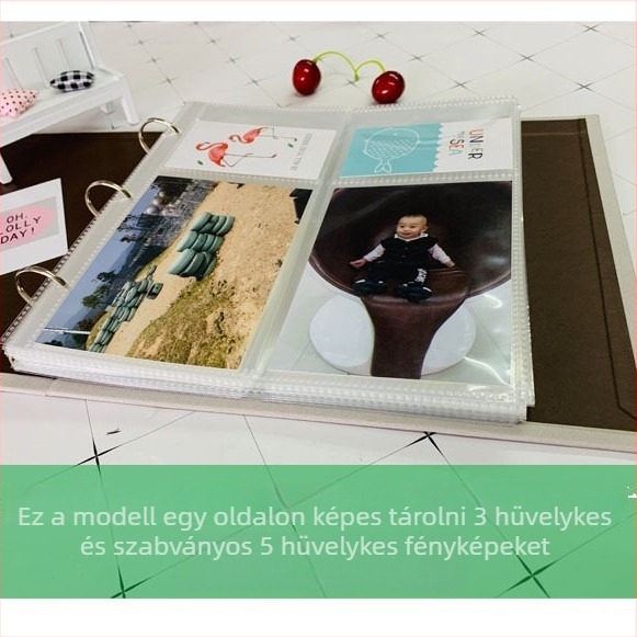 Képeslapok tároló album zsebekkel, pamut-len borítású fotóalbum, betétek 6, 3, 4, 8 és 5 hüvelyk.