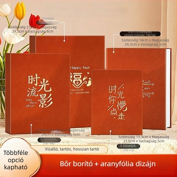 5–6 hüvelykes fényképalbum, emlékalbum családi és pár fotókhoz, nagy kapacitású, beilleszthető oldalakkal.