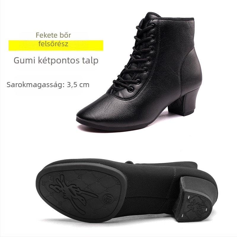 Női latin–modern tánccipők – őszi-téli bálcipők 3,5 cm vagy 5,5 cm sarkú