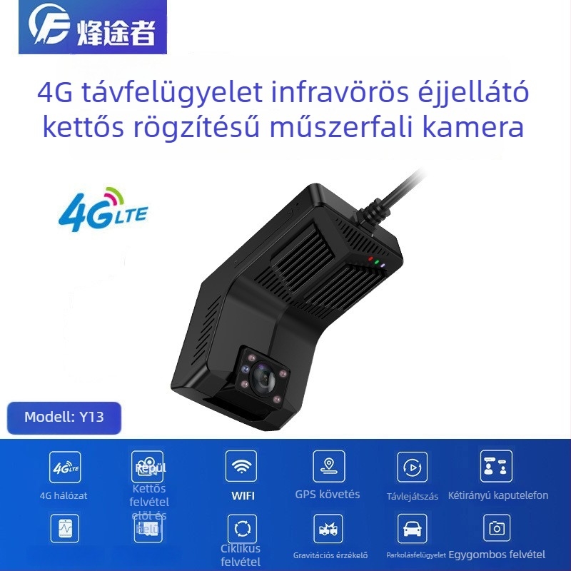 Autós dashcam infravörös éjszakai látással és 4G távoli hozzáféréssel, parkolásfigyelés, Wi-Fi, GPS helymeghatározás és útvonal-nyomkövetés