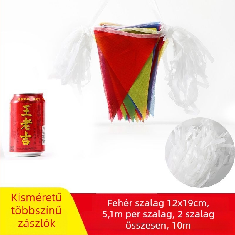 Színes háromszög zászlófüzér esküvőkre, születésnapokra és ünnepségekre