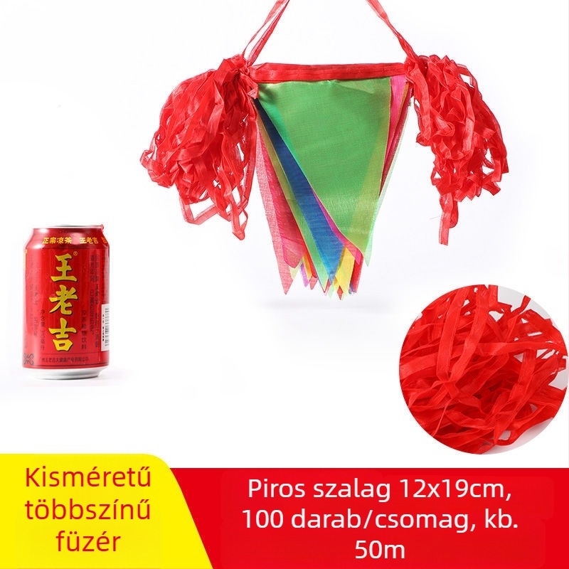 Színes háromszög zászlófüzér esküvőkre, születésnapokra és ünnepségekre