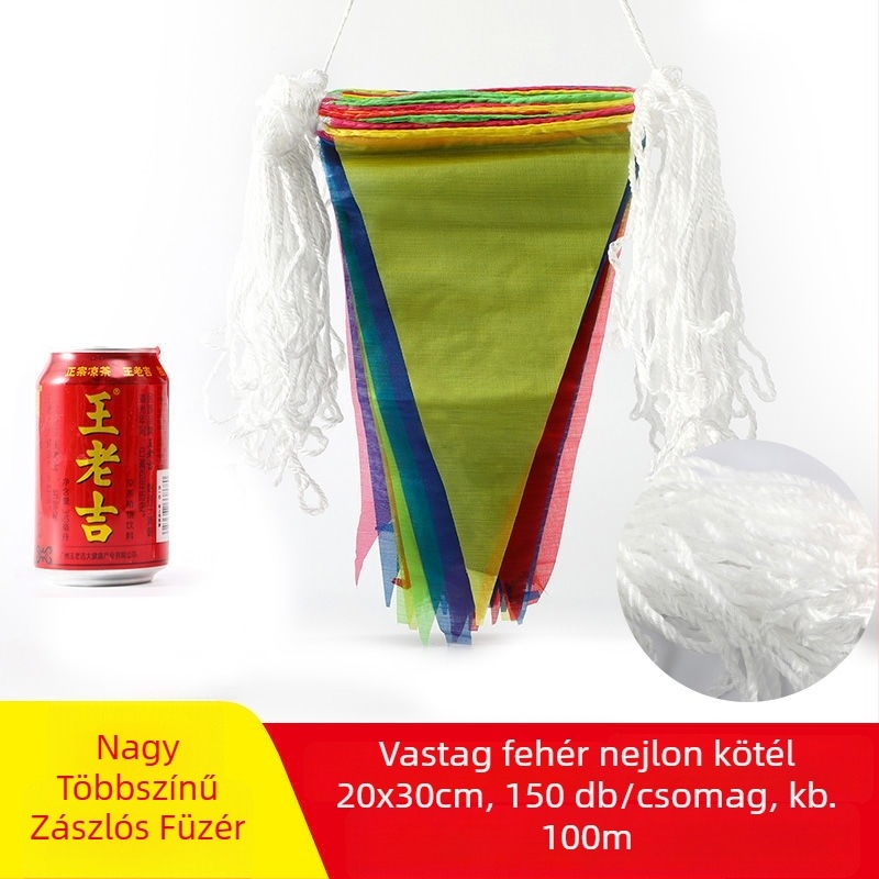 Színes háromszög zászlófüzér esküvőkre, születésnapokra és ünnepségekre