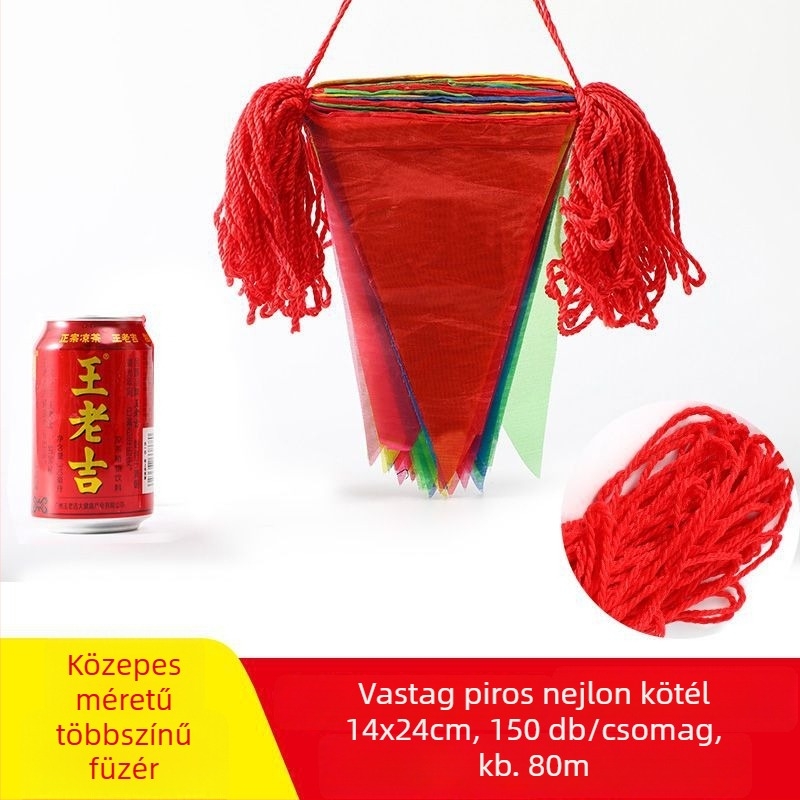 Színes háromszög zászlófüzér esküvőkre, születésnapokra és ünnepségekre