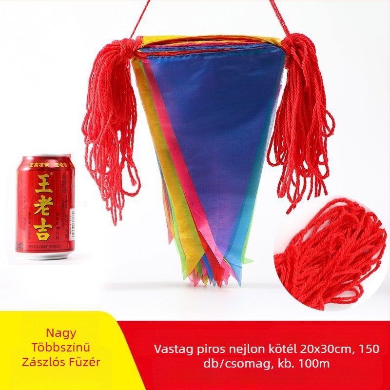 Színes háromszög zászlófüzér esküvőkre, születésnapokra és ünnepségekre