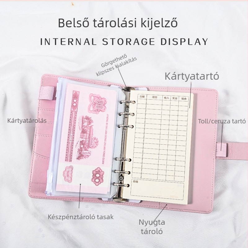 Gyerekeknek szóló jelszavas záras készpénztároló kötet, nagy kapacitású