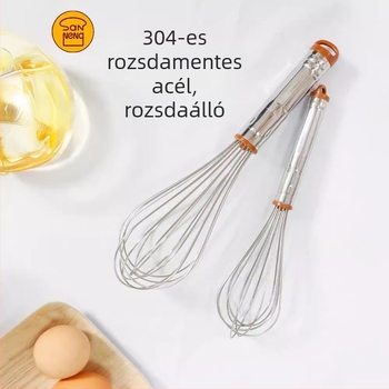Sanneng SN4883 rozsdamentes acél, 8/10 hüvelykes kézi tojásfelverő – otthoni használatra