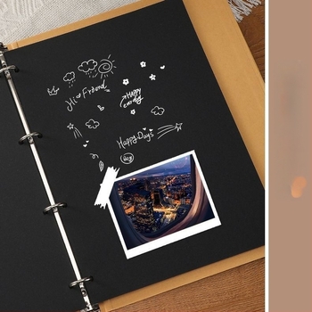 DIY Üres fotóalbum A4-es kraft papír borítóval, levehető lapokkal, akordeon-formátumú oldalakkal, osztálytársak emlékére