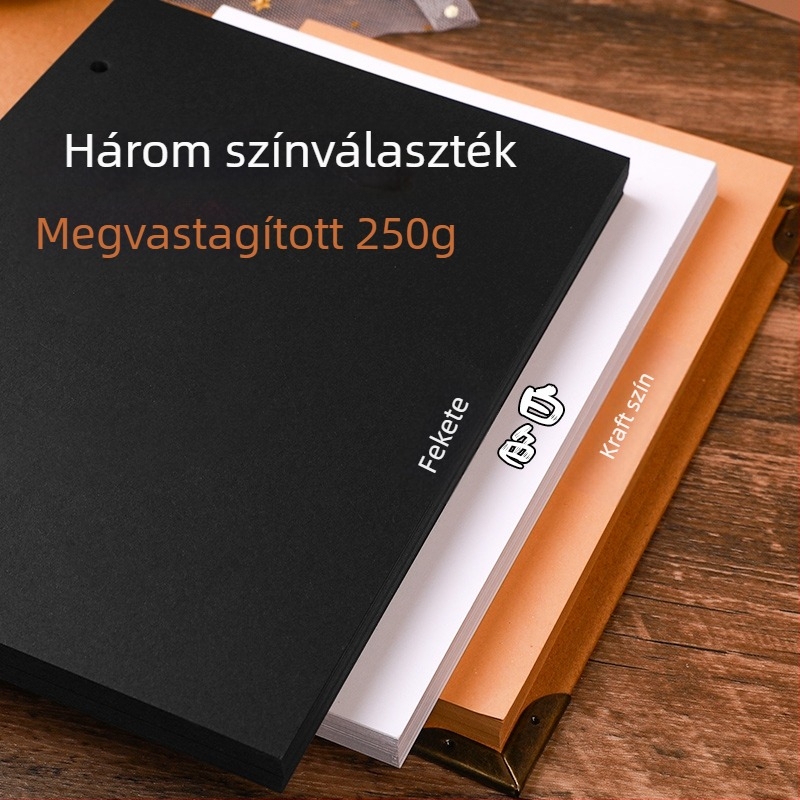 DIY Üres fotóalbum A4-es kraft papír borítóval, levehető lapokkal, akordeon-formátumú oldalakkal, osztálytársak emlékére