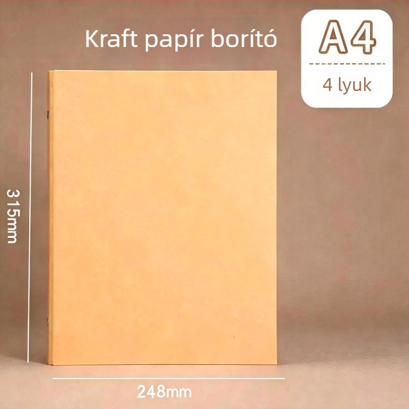 DIY Üres fotóalbum A4-es kraft papír borítóval, levehető lapokkal, akordeon-formátumú oldalakkal, osztálytársak emlékére