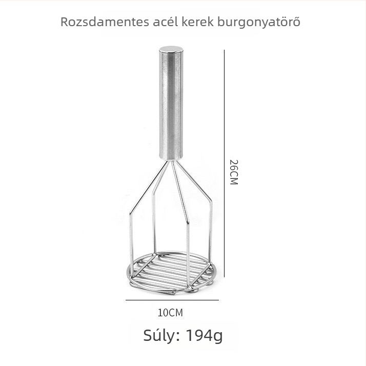 Rozsdamentes acél kézi burgonya-nyomó, kétoldalas