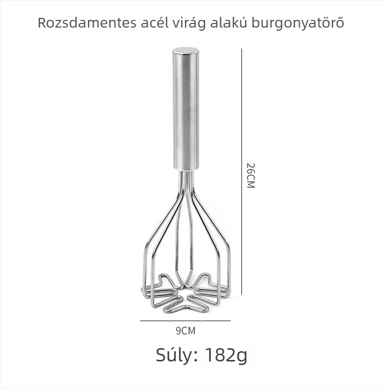 Rozsdamentes acél kézi burgonya-nyomó, kétoldalas
