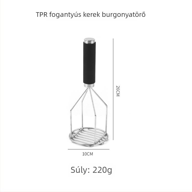 Rozsdamentes acél kézi burgonya-nyomó, kétoldalas