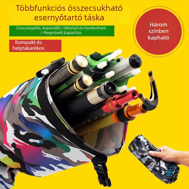 Horgászfelszerelés táska esernyő- és botrekesszel, vízálló, nagy kapacitású, keresztpánttal
