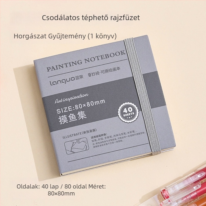 Blue Fruit téphető rajzfüzet festéshez – vázlat, akvarell és akril karton vastag papír, 120 g, 40 lap (80 oldal), markerbarát jegyzetfüzet