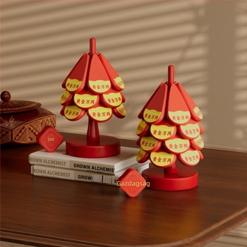 Fából készült karácsonyfa alakú teás- és kávés alátét, hőszigetelt, többfunkciós dísz