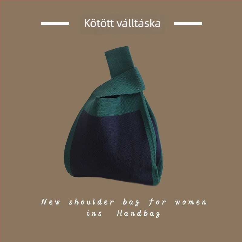 Női kötött táska - poliészter szövésű, kézitáska és csuklón viselhető táska