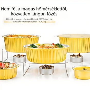 Kör alakú alumínium fóliás sütőtepsi, méret 280×83 mm, 4000 ml kapacitás, magas hőmérséklet-álló, tapadásmentes