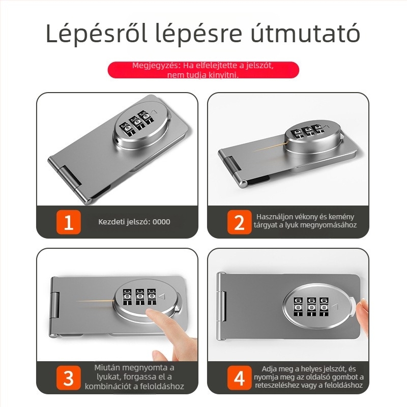 Jelszavas zár szekrényekhez és fiókokhoz, fúrás nélküli hűtőzár, lopás elleni zár fiókokhoz, dupla nyitású szekrényzár, iratszekrény-zár
