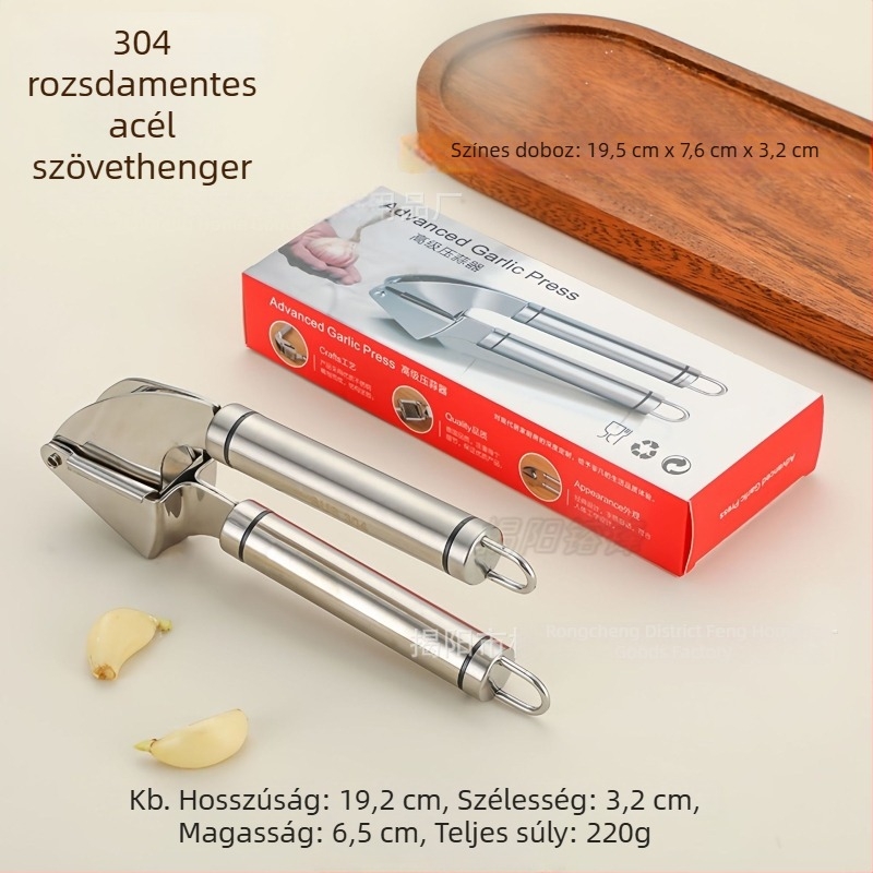 Fokhagyma sajtó cinkötvözetből, vastított és tartós, kézi konyhai eszköz fokhagyma pastához és gyömbérléhez