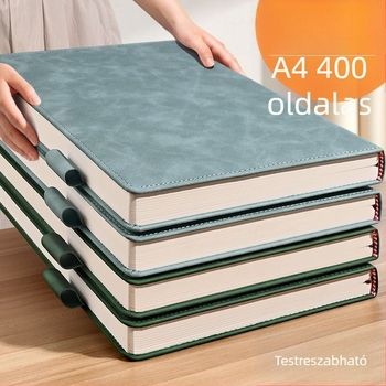 A4-es méretű notesz üzleti és irodai használatra, puha bőrborítóval, extra vastag, testre szabható