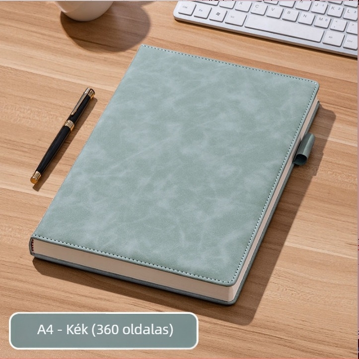 A4-es méretű notesz üzleti és irodai használatra, puha bőrborítóval, extra vastag, testre szabható