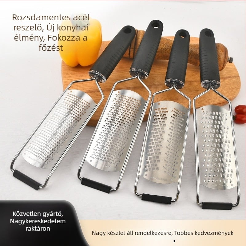 Rozsdamentes acél sajtreszelő finom lyukakkal és citromreszelő – multifunkcionális konyhai eszköz
