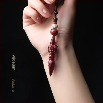 Természetes cinnabar Vajra kőmedálos nyaklánc, amulett férfiak, nők és gyerekek számára
