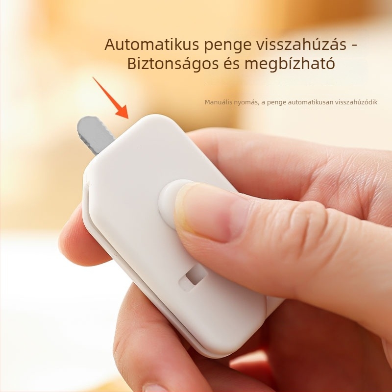 Mini hordozható csomagolásnyitó eszköz, biztonságos tapadástól védő penge, kartondoboz vágó
