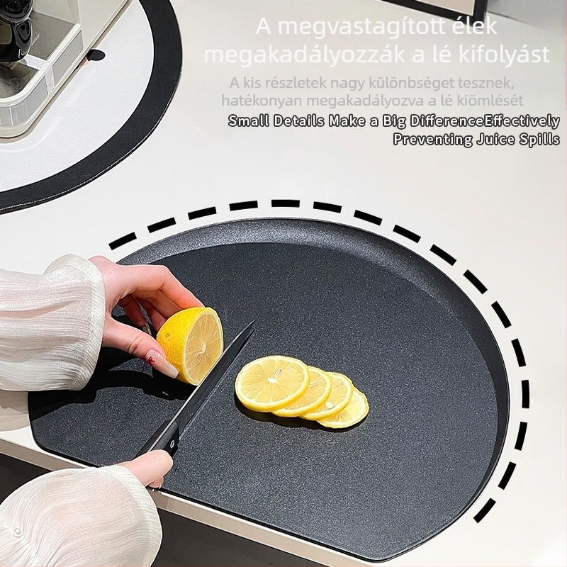 D alakú félkör vágódeszka, élelmiszer-minőségű TPU, penészálló, antibakteriális, kétoldalas, hőálló, mosogatógépben mosható