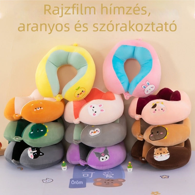 Rajzfilmes U-alakú nyakpárna utazásokhoz és irodába, aranyos kis ördög dizájn, japán stílus