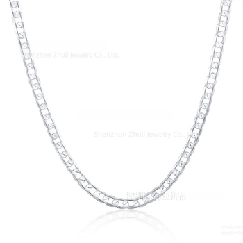 Uniszex fém nyaklánc geometriai mintával, oldalsó lánccal, 8 mm, 40–75 cm