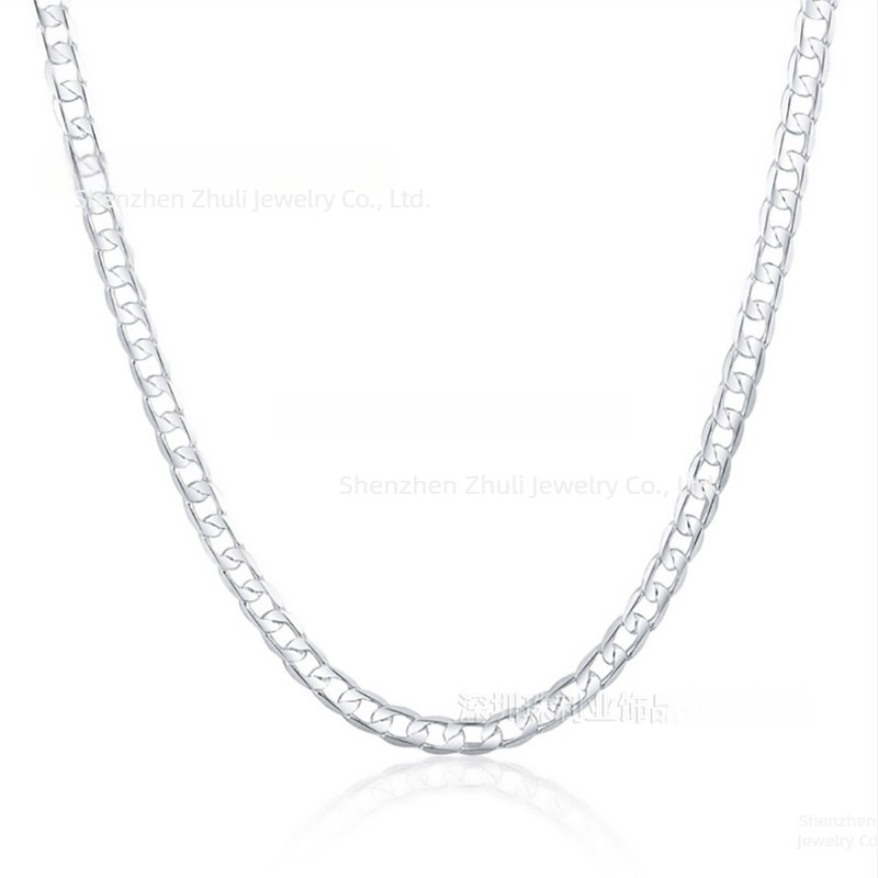 Uniszex fém nyaklánc geometriai mintával, oldalsó lánccal, 8 mm, 40–75 cm