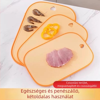 Konyhai műanyag vágódeszka, antibakteriális, penészellenes, extra vastag, kétoldalas, zöldségekhez és gyümölcsökhöz.