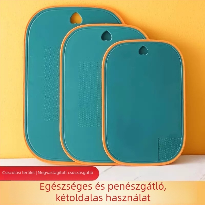 Konyhai műanyag vágódeszka, antibakteriális, penészellenes, extra vastag, kétoldalas, zöldségekhez és gyümölcsökhöz.
