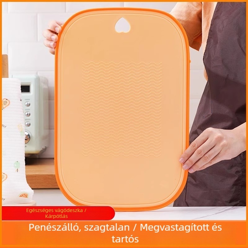 Konyhai műanyag vágódeszka, antibakteriális, penészellenes, extra vastag, kétoldalas, zöldségekhez és gyümölcsökhöz.