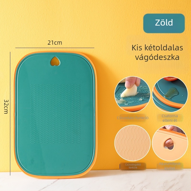 Konyhai műanyag vágódeszka, antibakteriális, penészellenes, extra vastag, kétoldalas, zöldségekhez és gyümölcsökhöz.