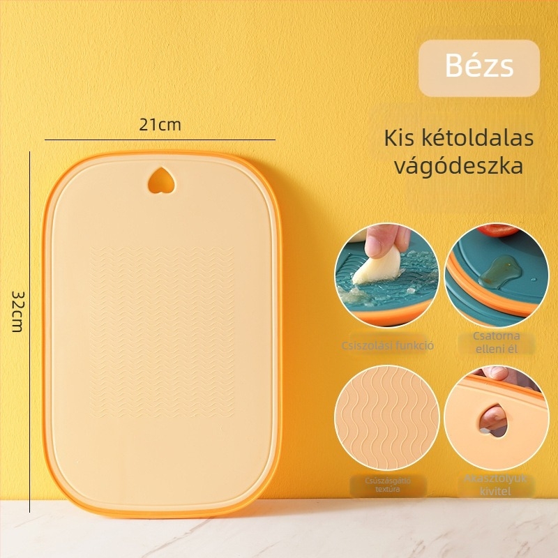 Konyhai műanyag vágódeszka, antibakteriális, penészellenes, extra vastag, kétoldalas, zöldségekhez és gyümölcsökhöz.