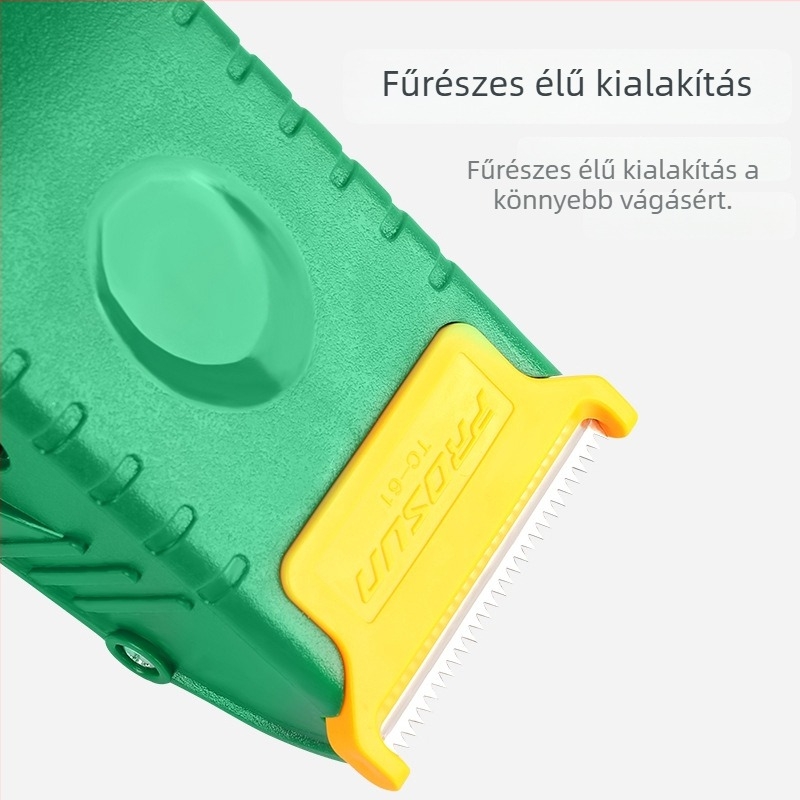 Átlátszó ragasztószalag-vágó és dobozzáró, állítható szélesség 4,5–6 cm