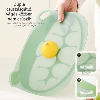 Élelmiszer-biztonságú, családi használatú vágódeszka, gyerekbarát, hordozható, kétoldalas, csúszásmentes, antibakteriális és penészálló, TPU