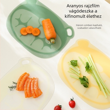 Élelmiszer-biztonságú, családi használatú vágódeszka, gyerekbarát, hordozható, kétoldalas, csúszásmentes, antibakteriális és penészálló, TPU