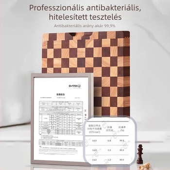 Akácfa szeletelő deszka sakkos mintával – antibakteriális, penészálló