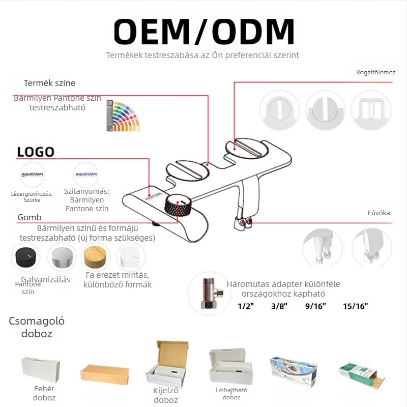 Nem elektromos bidéfedél állítható meleg és hideg vízzel, fenék- és női higiénés mosás, öntisztító fúvóka, modell SL22