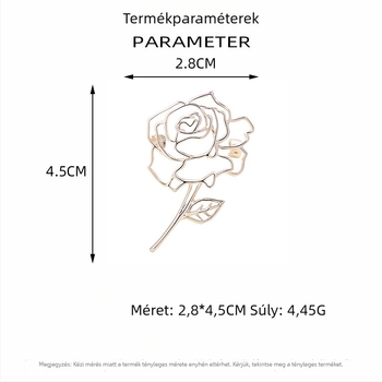 Új koreai stílusú áttört rózsa ág brooch, elegáns és minimalist, kiegészítő kabáthoz
