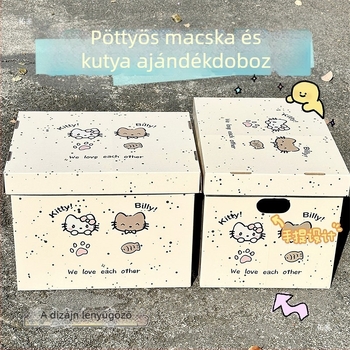 Nagy ajándékdoboz, üres doboz, exkluzív születésnapi csomagolás, vastag karton, kreatív, magas értékű ajándékdoboz