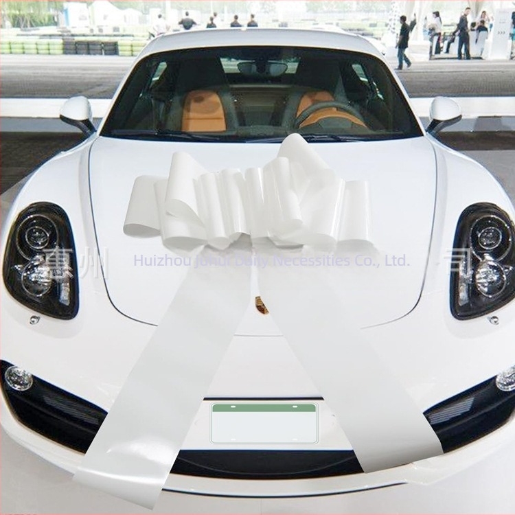 Autóhoz készült girland PVC szalaggal dobozos csomagolásban, parti dekoráció nagy masnival, 23–30 hüvelyk