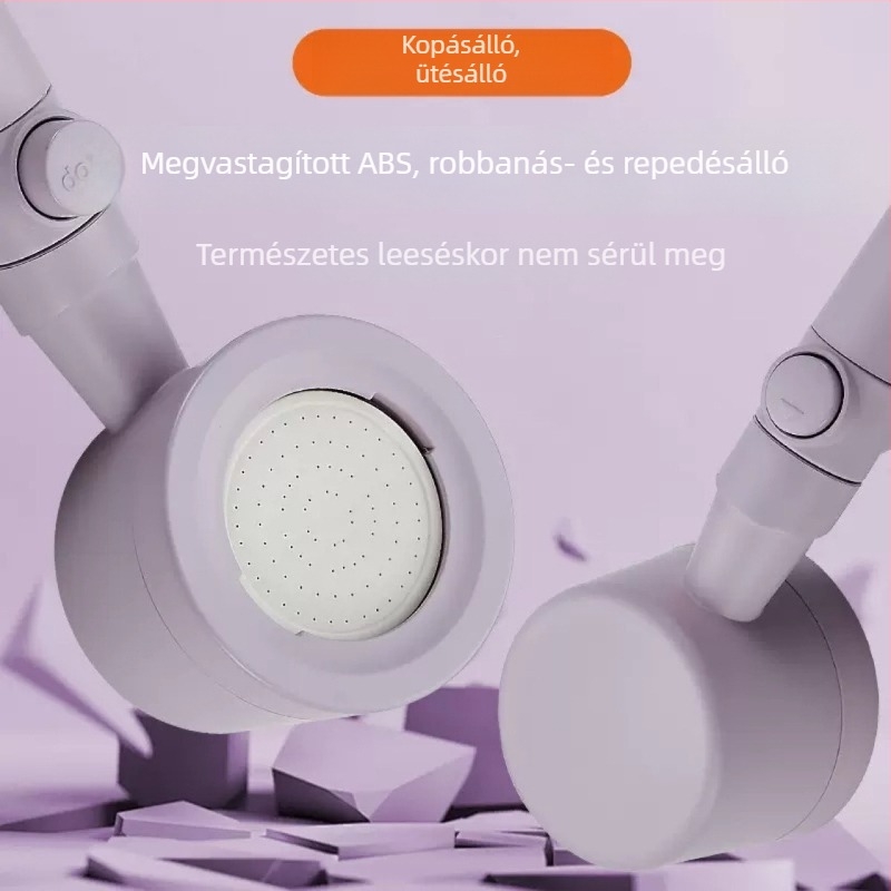Kézi zuhanyfej szűrővel és nyomásfokozóval, elzáródás elleni védelemmel