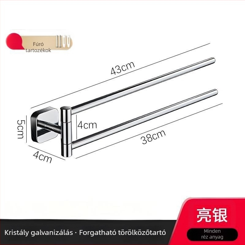 Forgó törölközőtartó 304-es rozsdamentes acélból, fürdőszoba, modern minimalist stílus